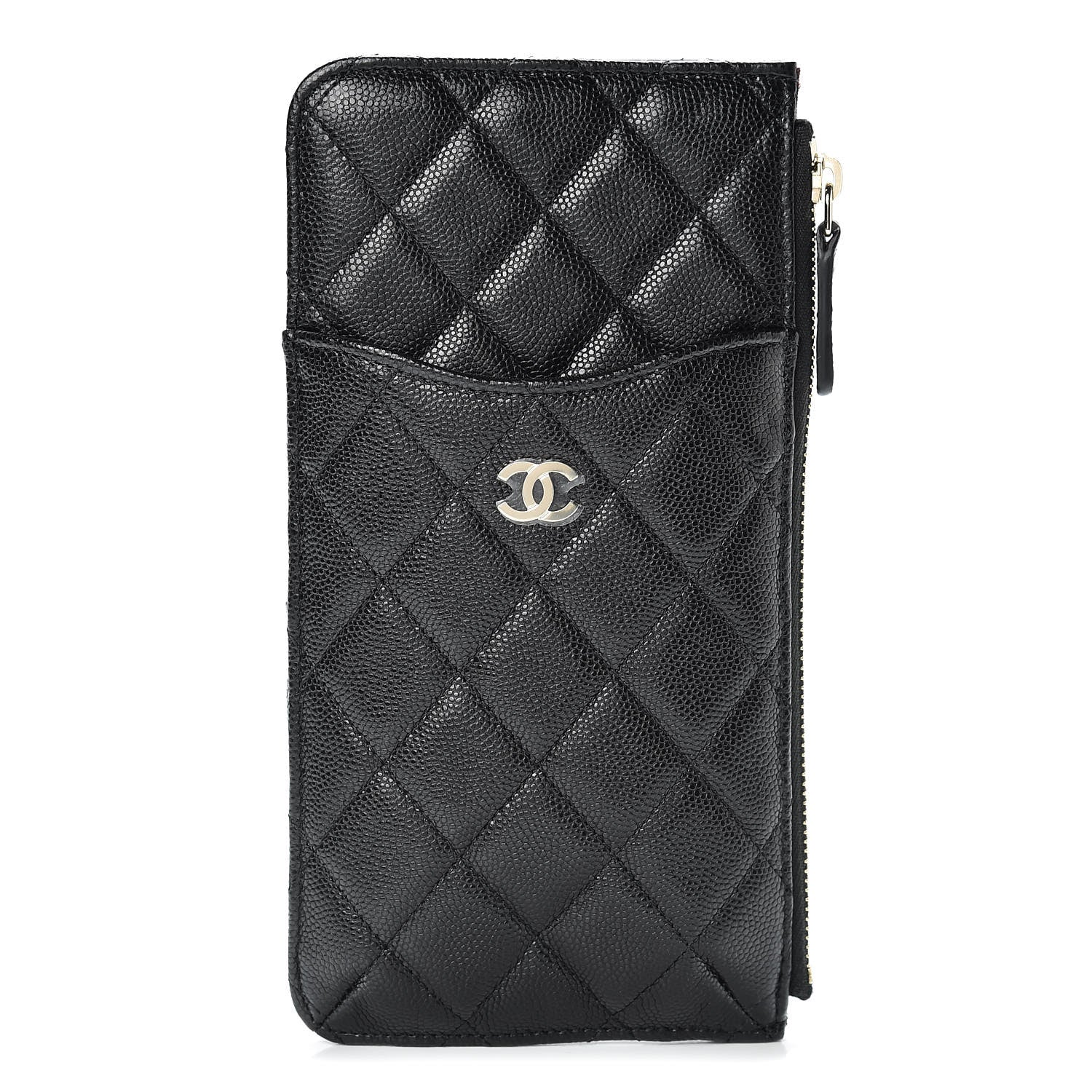Chanel Caviar Quilted Classic Flat Wallet Pouch Black 1 of 8