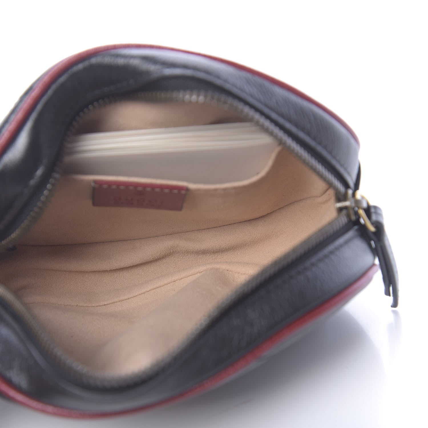 Gucci Azalea Calfskin Matelasse Diagonal Torchon GG Marmont Belt Bag 95 38 Black Romantic Cerise 5 of 10