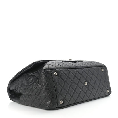 Chanel Calfskin Quilted XXL Travel Flap Bag Black 4 of 10