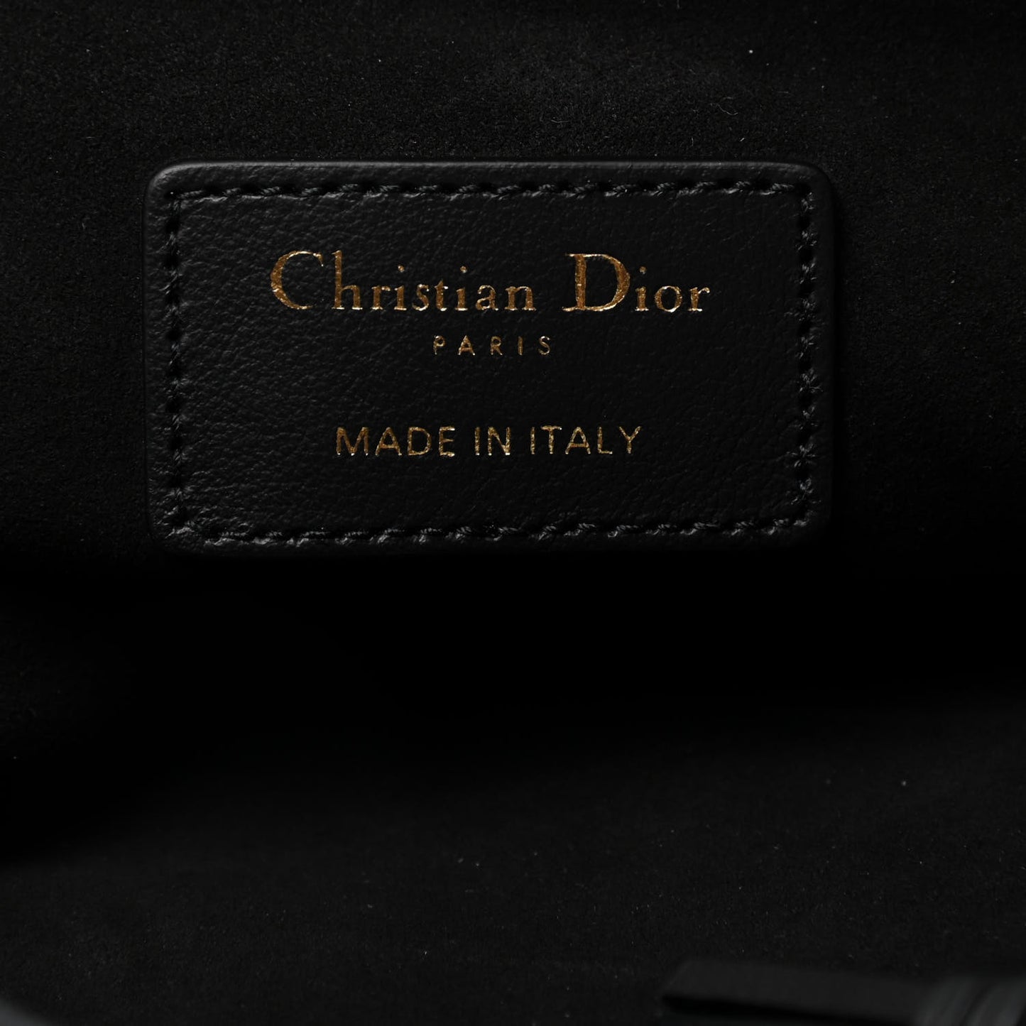 Calfskin Medium Diordouble Zip Pouch Black