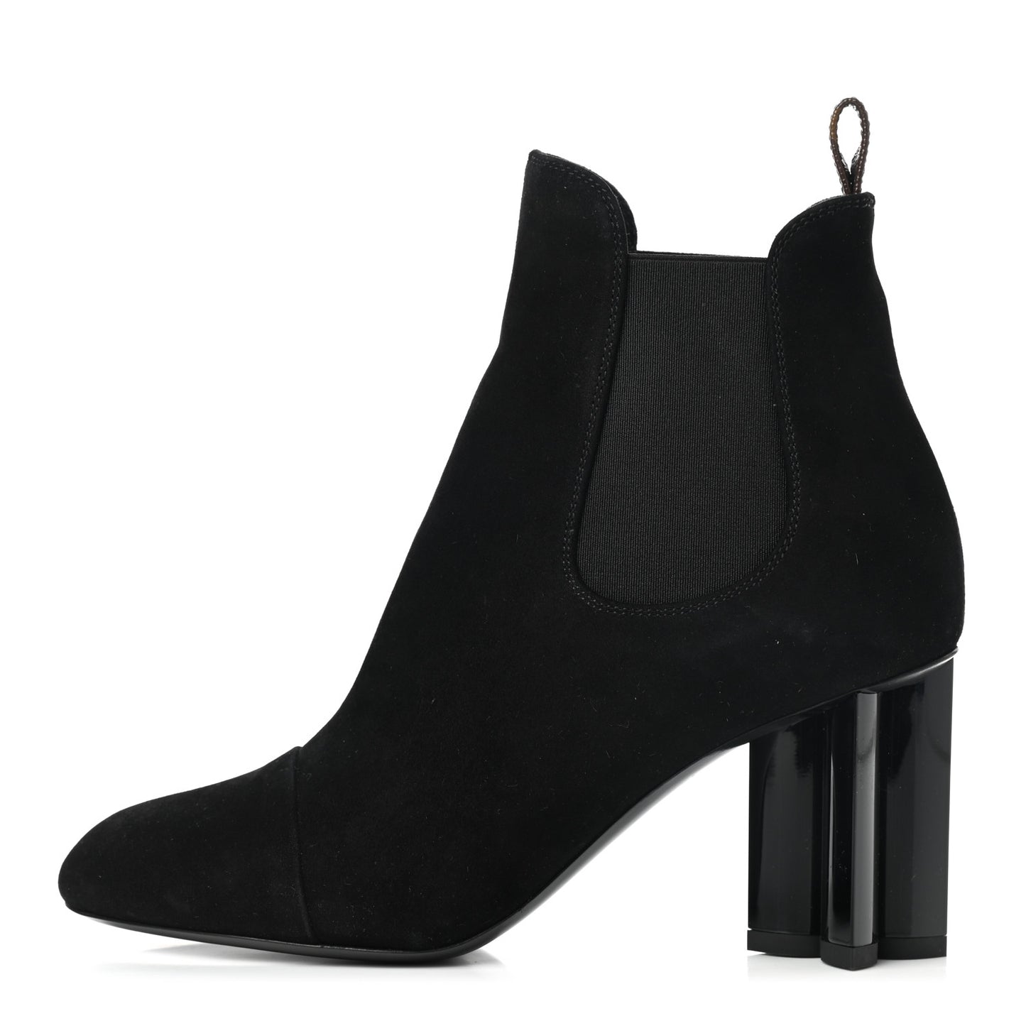 Suede Monogram Uniformes Cap Toe Chelsea 80mm Ankle Boots 36.5 Black