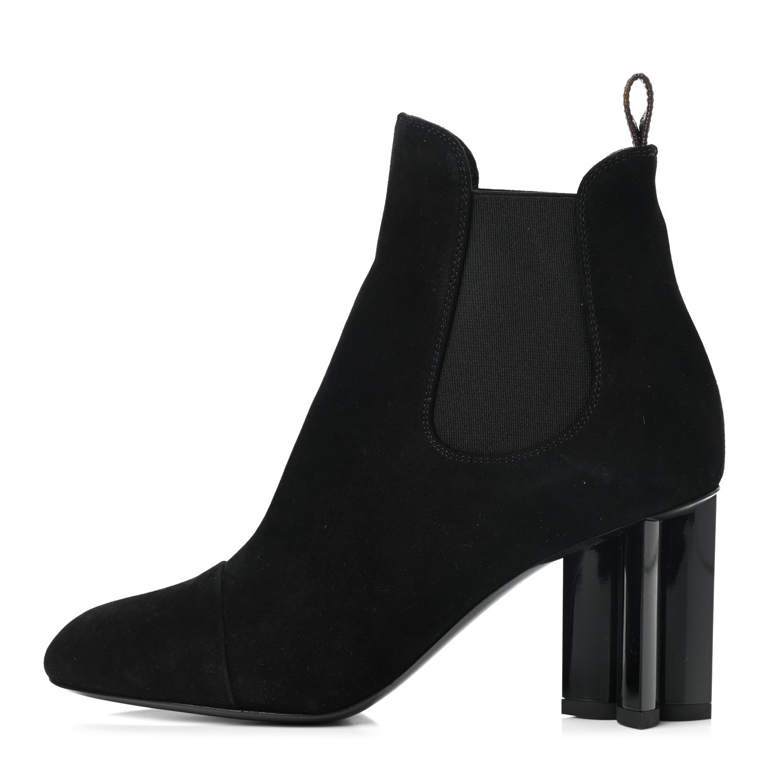 Louis Vuitton Suede Monogram Uniformes Cap Toe Chelsea 80mm Ankle Boots 36.5 Black 1 of 7