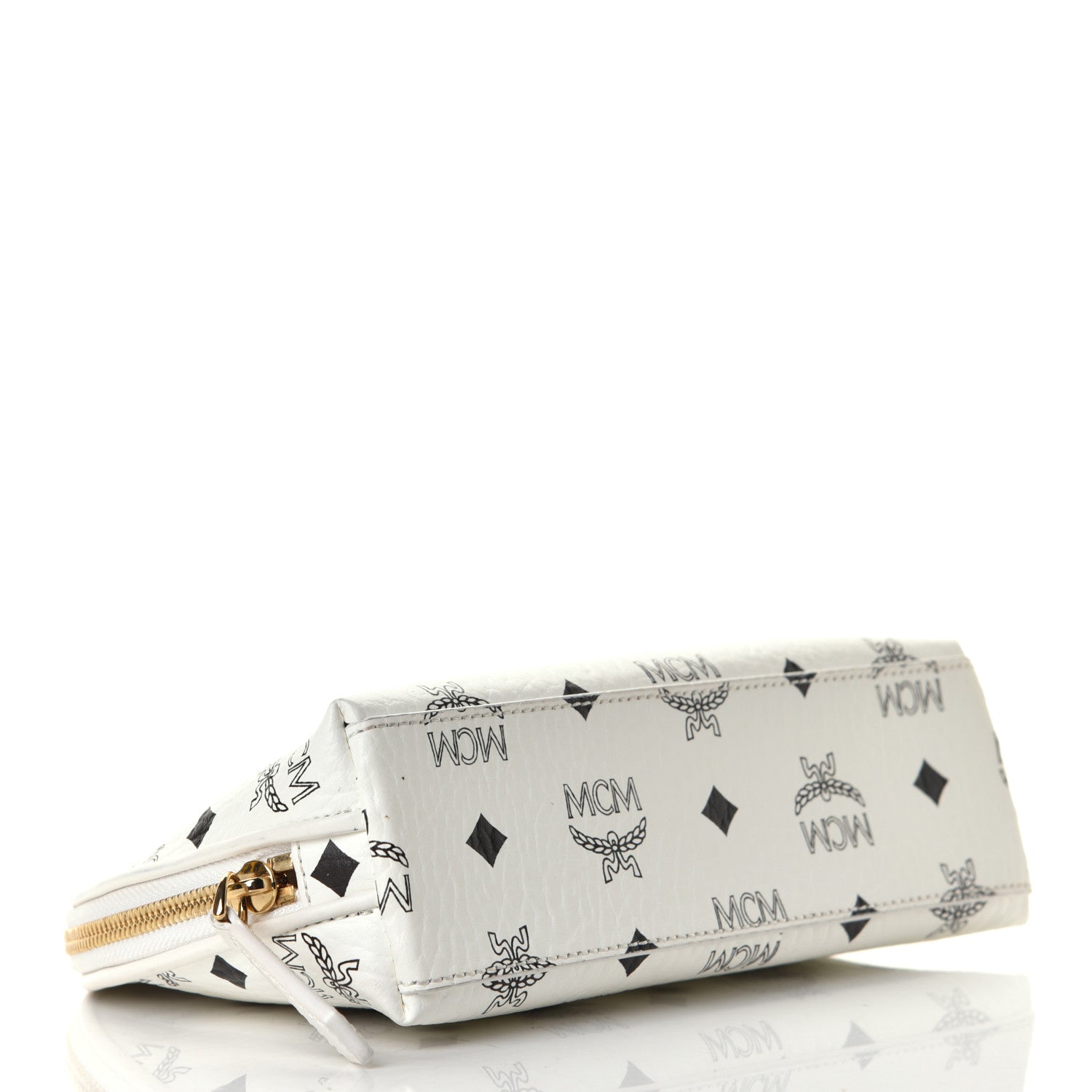 MCM Visetos Heritage Cosmetic Pouch White 3 of 5
