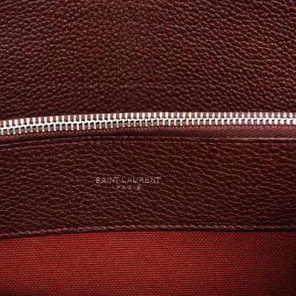 Saint Laurent Grained Calfskin Small Supple Sac De Jour Dark Pallisandre 7 of 9