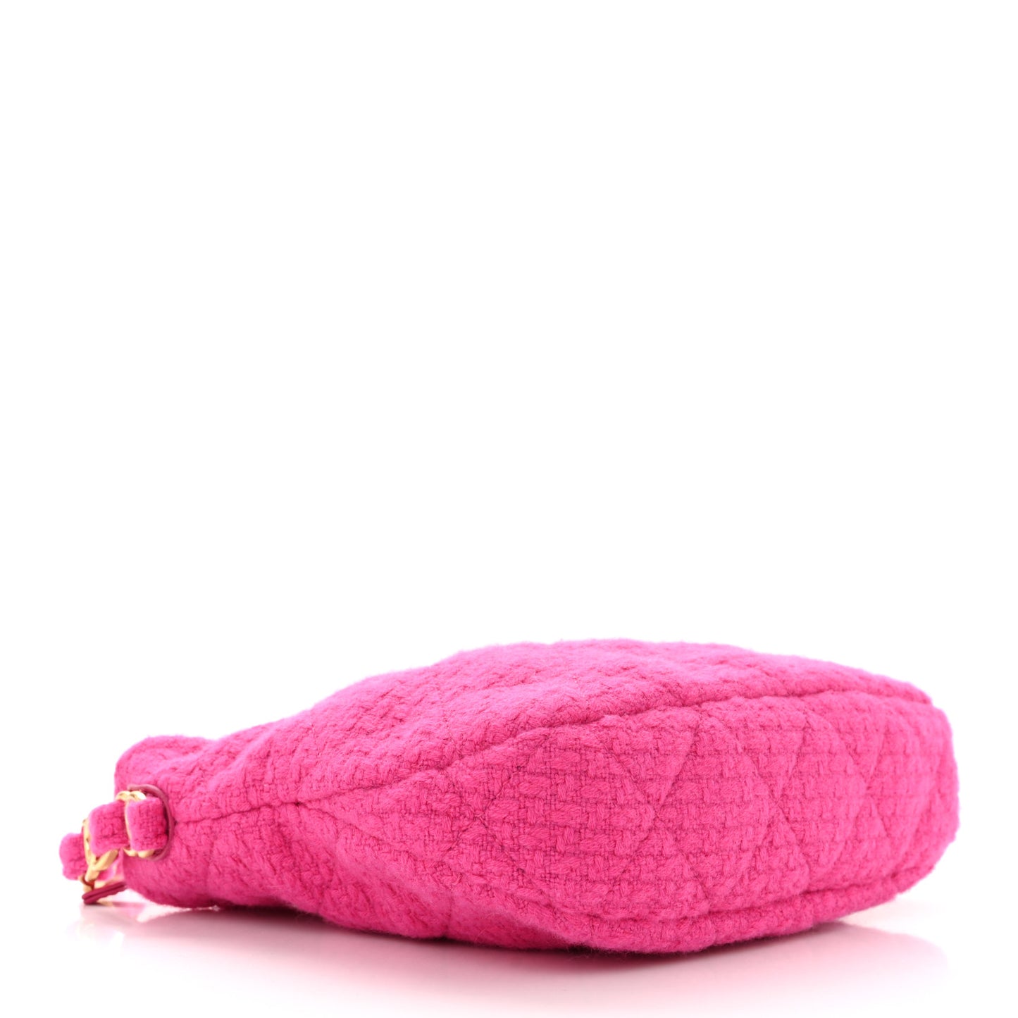 Cashmere Tweed Quilted CC Links Hobo Fuchsia