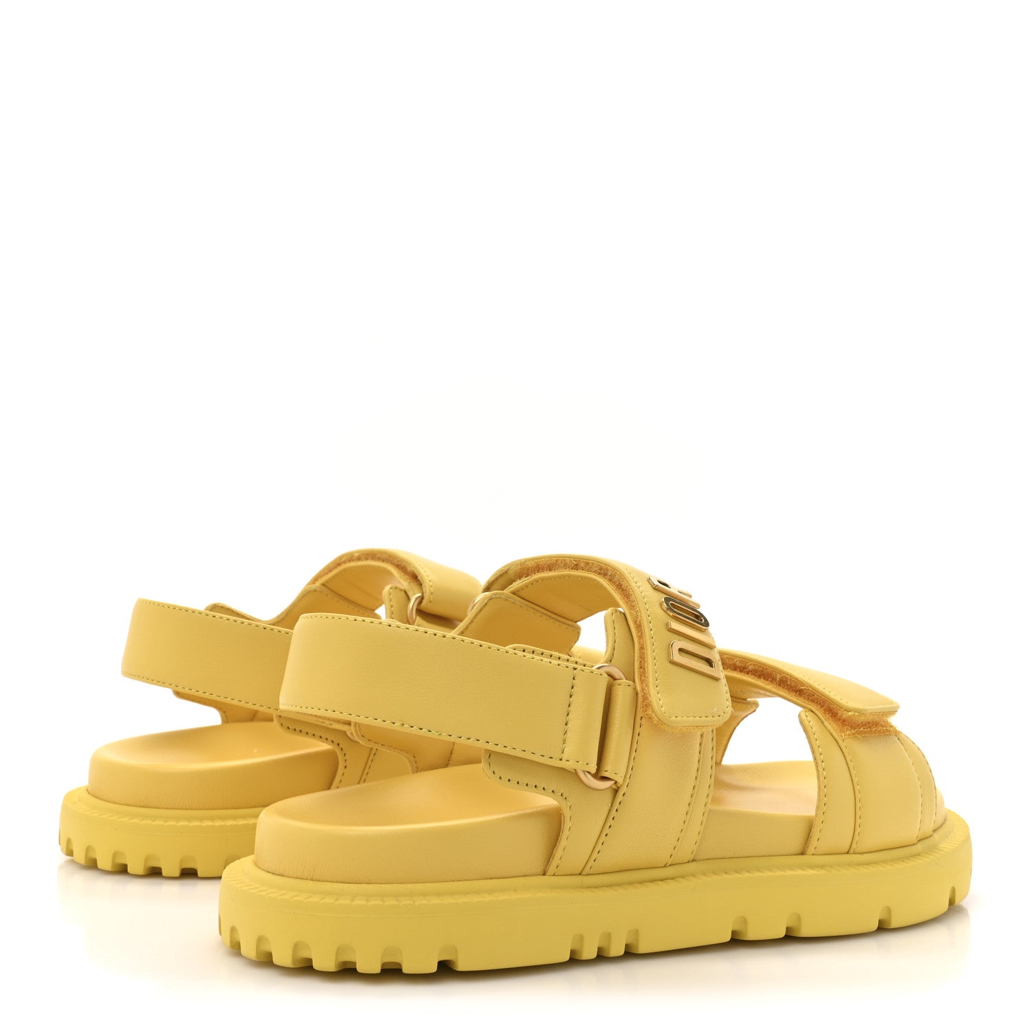 Christian Dior Lambskin Dioract 10mm Sandals 35 Yellow Guadalupe 10 of 18