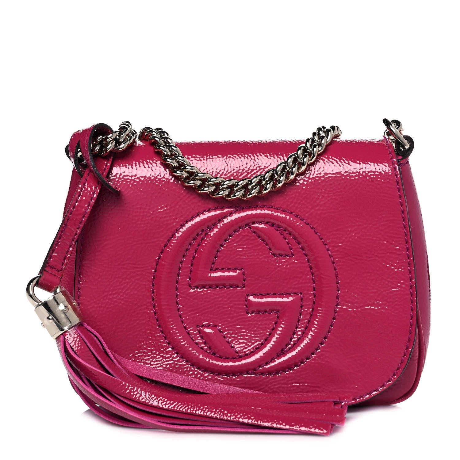Gucci Vernice Naplack Small Soho Flap Crossbody Bright Bougainvillea 1 of 9