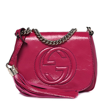 Gucci Vernice Naplack Small Soho Flap Crossbody Bright Bougainvillea 1 of 9
