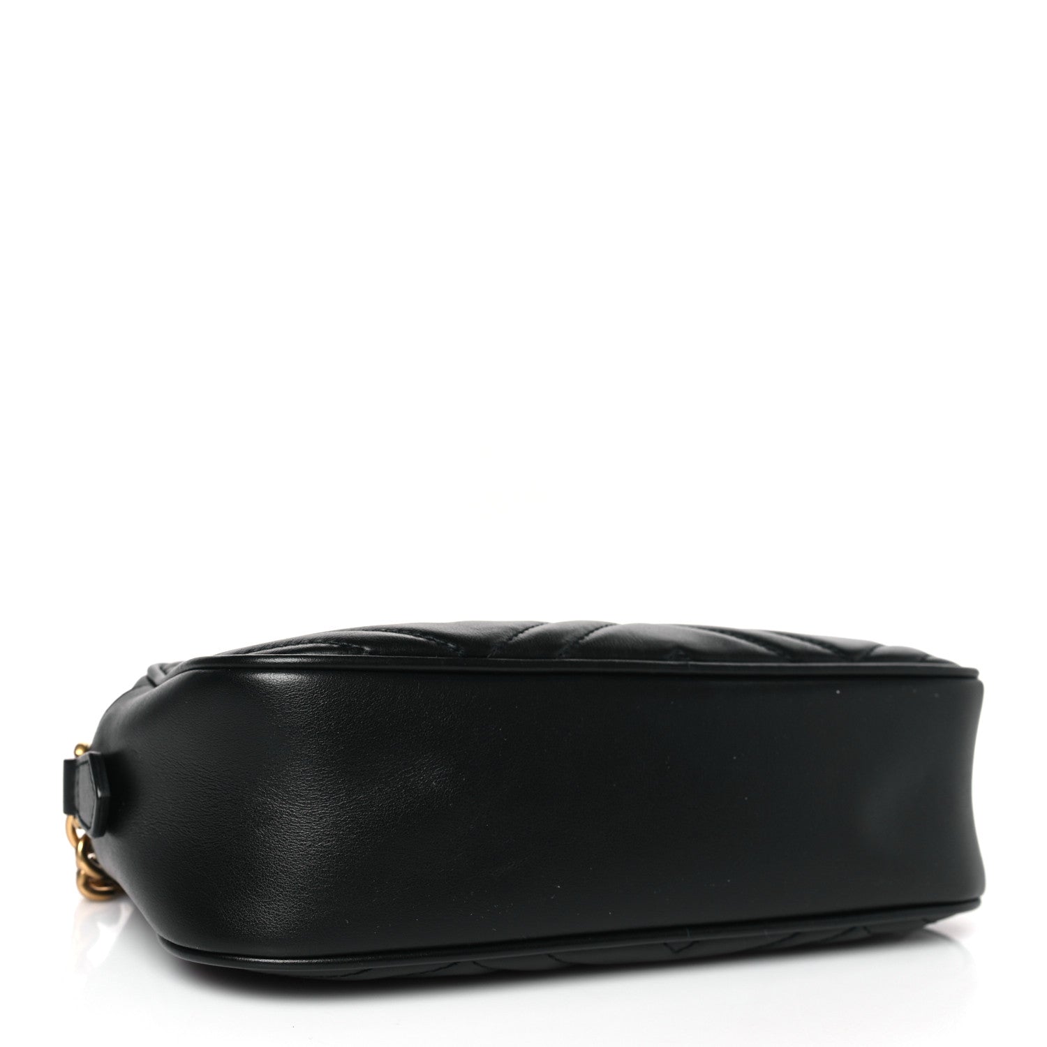 Gucci Calfskin Matelasse Small GG Marmont Chain Shoulder Bag Black 4 of 9