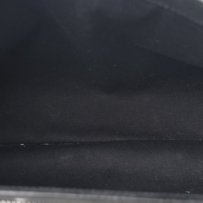 Saint Laurent Calfskin Crocodile Embossed Medium West Hollywood Monogram Fold-Over Black 5 of 12