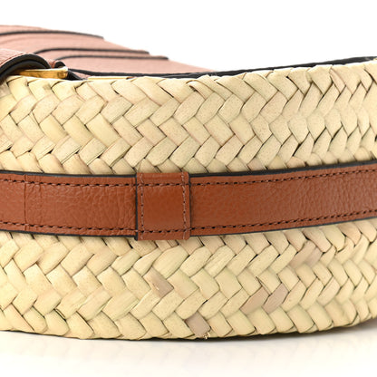 Chloe Raffia Small Grain Calfskin Small Marcie Basket Crossbody Tan 9 of 9