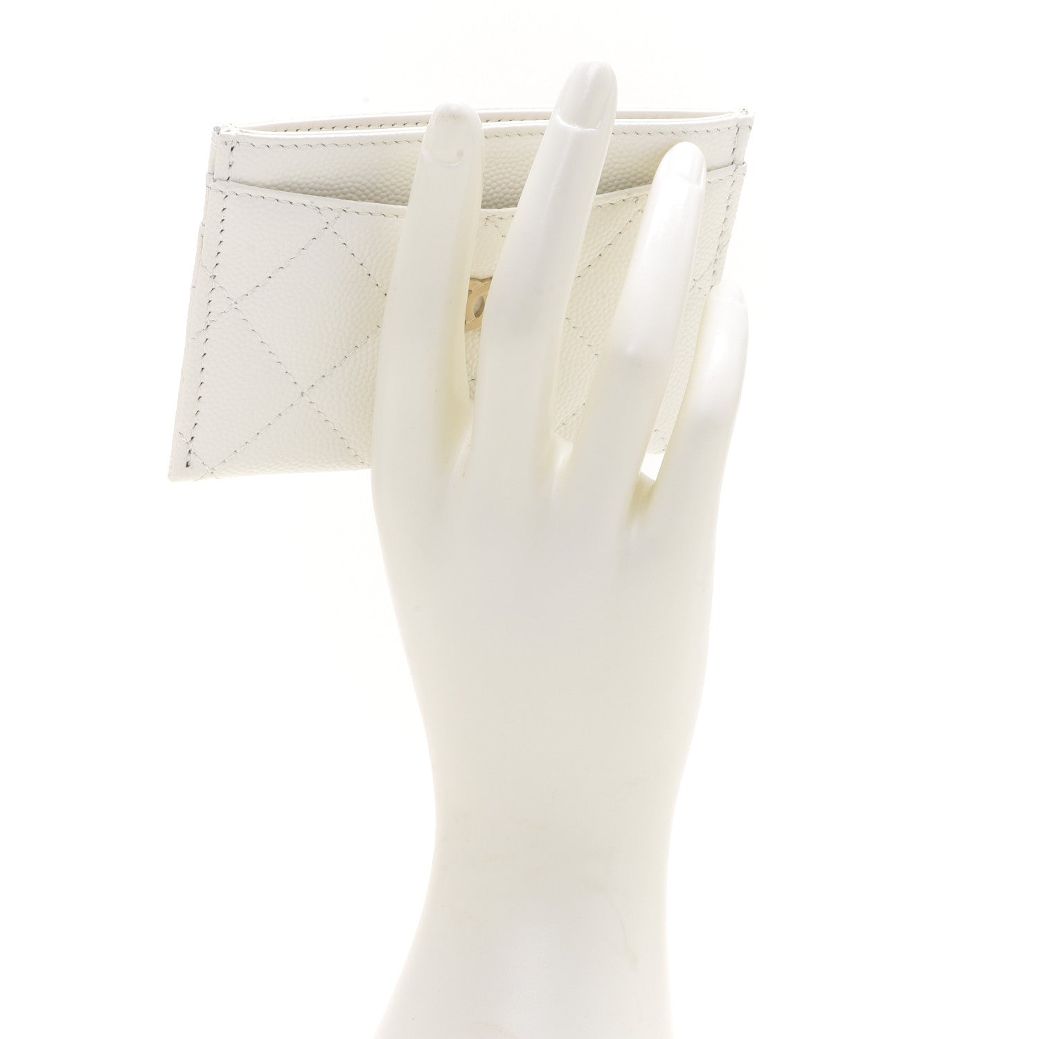 Chanel Caviar Quilted Card Holder White 2 of 9