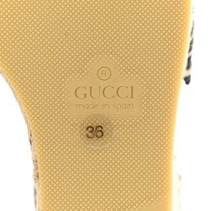 Gucci Monogram Matelasse GG Marmont Ankle Wrap Platform 35/120mm Espadrille Wedges 36 Beige Ebony Black Sand Storm 6 of 10