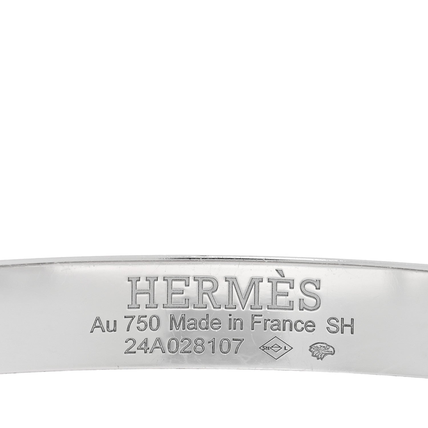 Hermes 18K White Gold Diamond PM Collier De Chien Bracelet SH 3 of 4