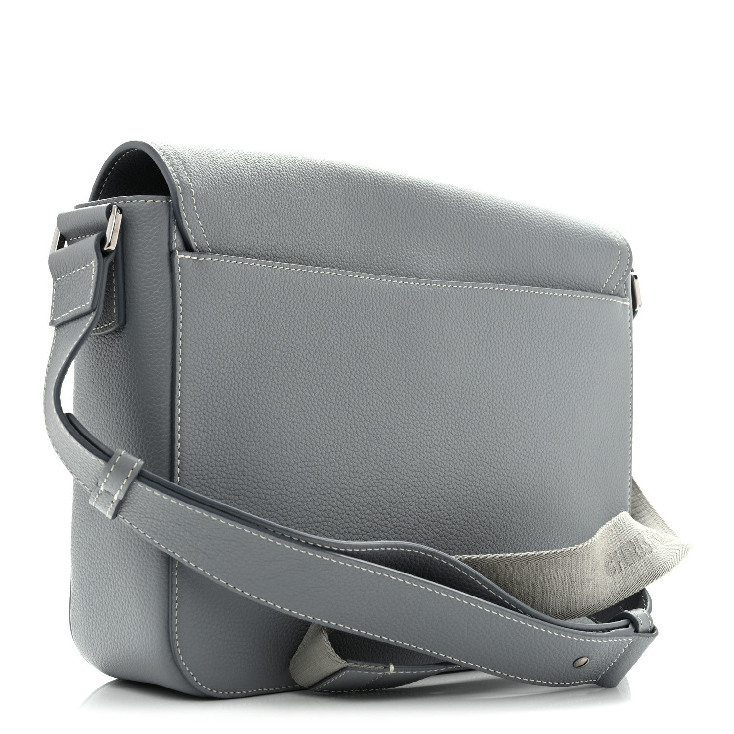 Christian Dior Grained Calfskin Large Saddle Messenger Bag Deep Grey 3 of 12
