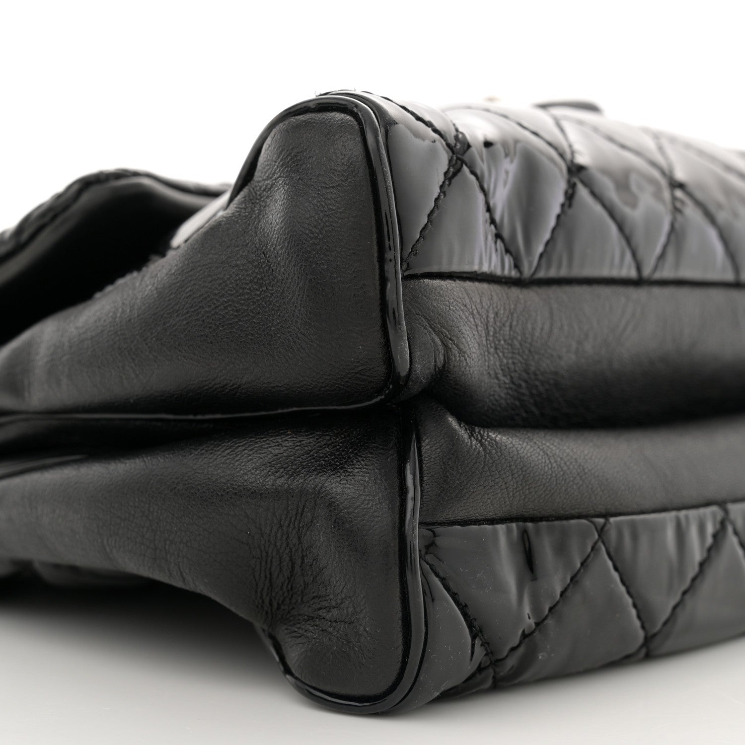 Chanel Patent Quilted Medium Rock In Rome Single Flap Black 9 of 10