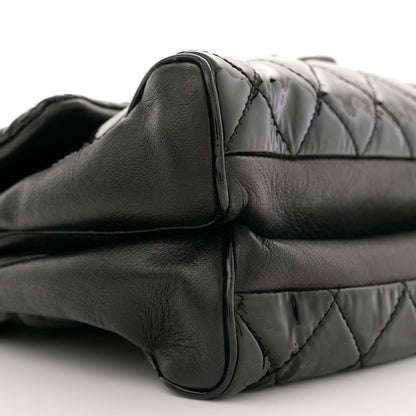 Chanel Patent Quilted Medium Rock In Rome Single Flap Black 9 of 10