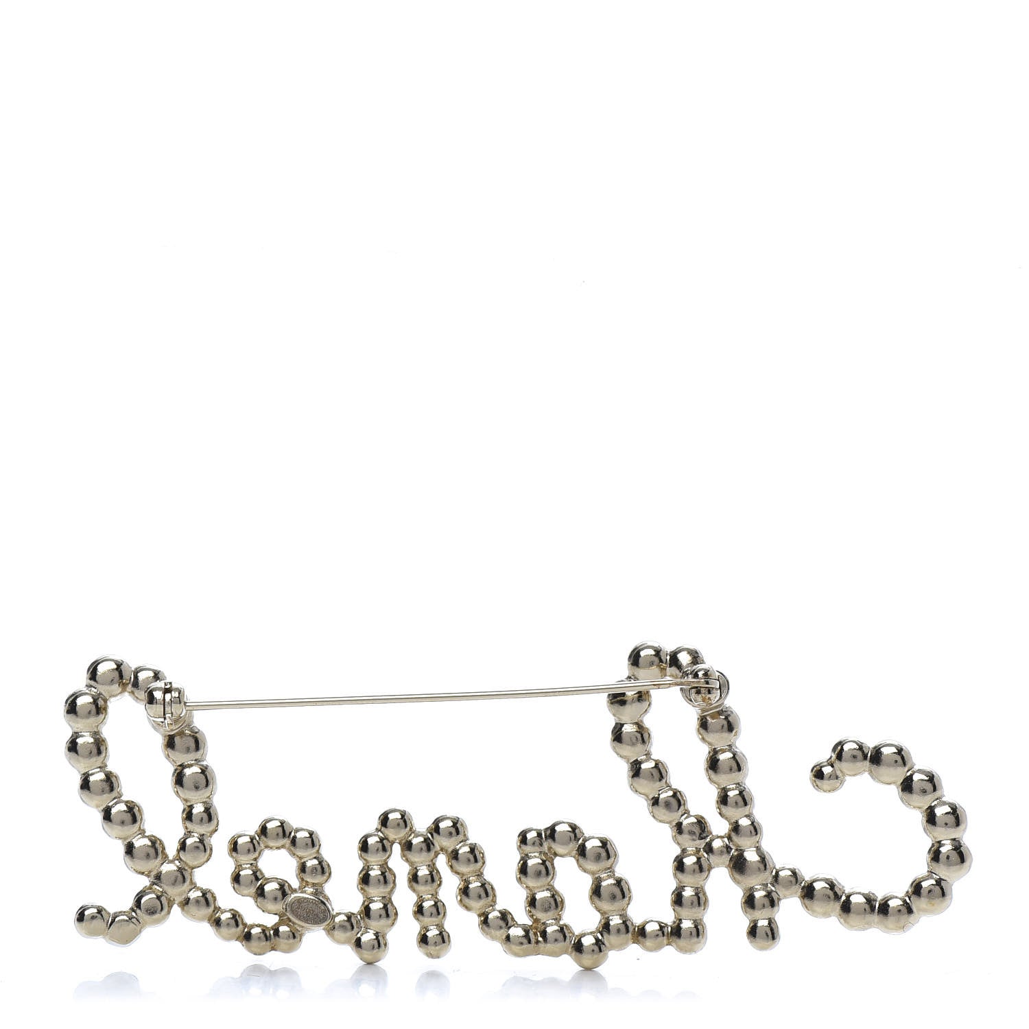 Chanel Metal Glass Swirling Pearls Brooch Pin Gold 3 of 5