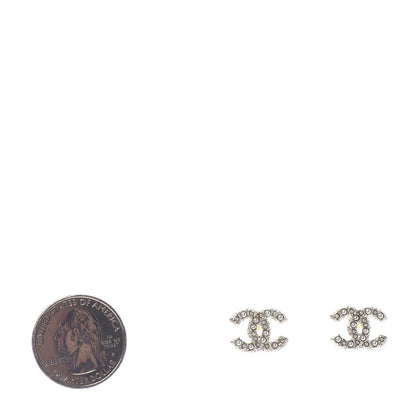 Chanel Pearl Crystal CC Earrings Light Gold 2 of 4