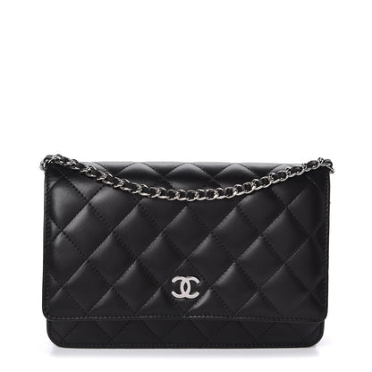 Chanel Lambskin Quilted Wallet On Chain WOC Black 1 of 11