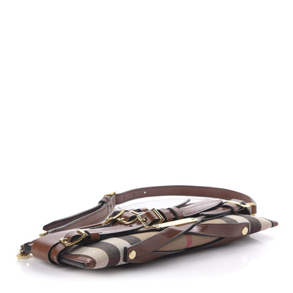 Burberry House Check Bridle Calfskin Mini Parmoor Clutch Bag Dark Tan 4 of 11