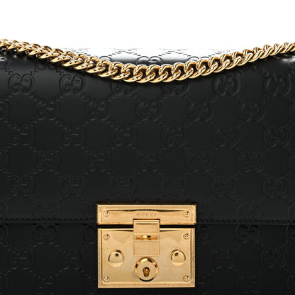 Gucci Guccissima Medium Padlock Shoulder Bag Black 8 of 13