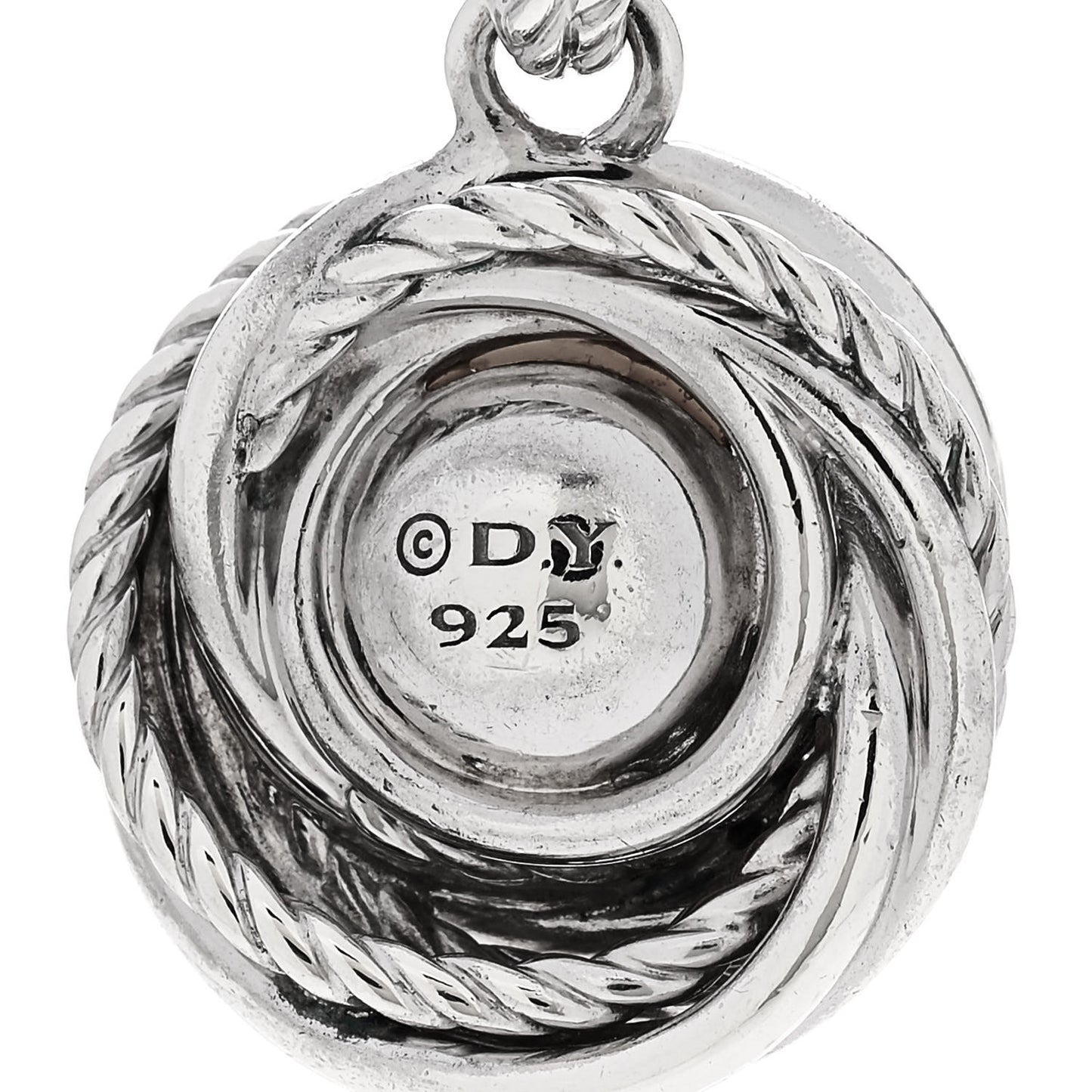 Sterling Silver Diamond Pearl 10mm Crossover Pendant