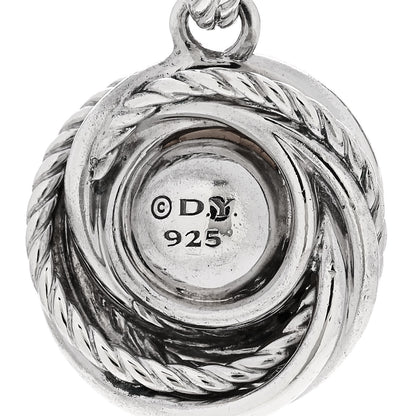 David Yurman Sterling Silver Diamond Pearl 10mm Crossover Pendant 4 of 4