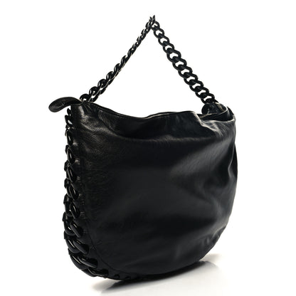 Chanel Calfskin Modern Chain Rhodoid Hobo Black 3 of 10