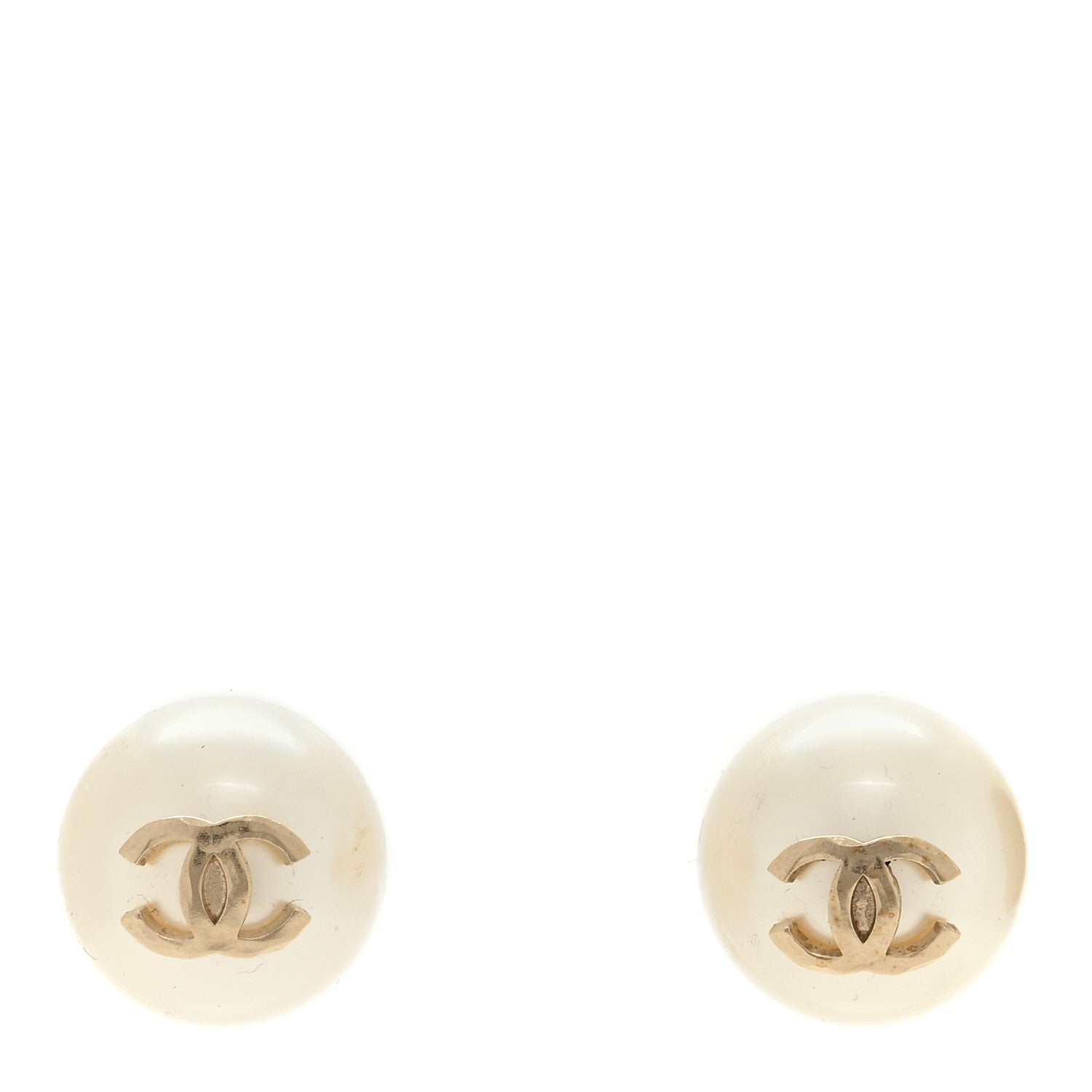 Chanel Pearl CC Large Earrings Gold 1 of 4