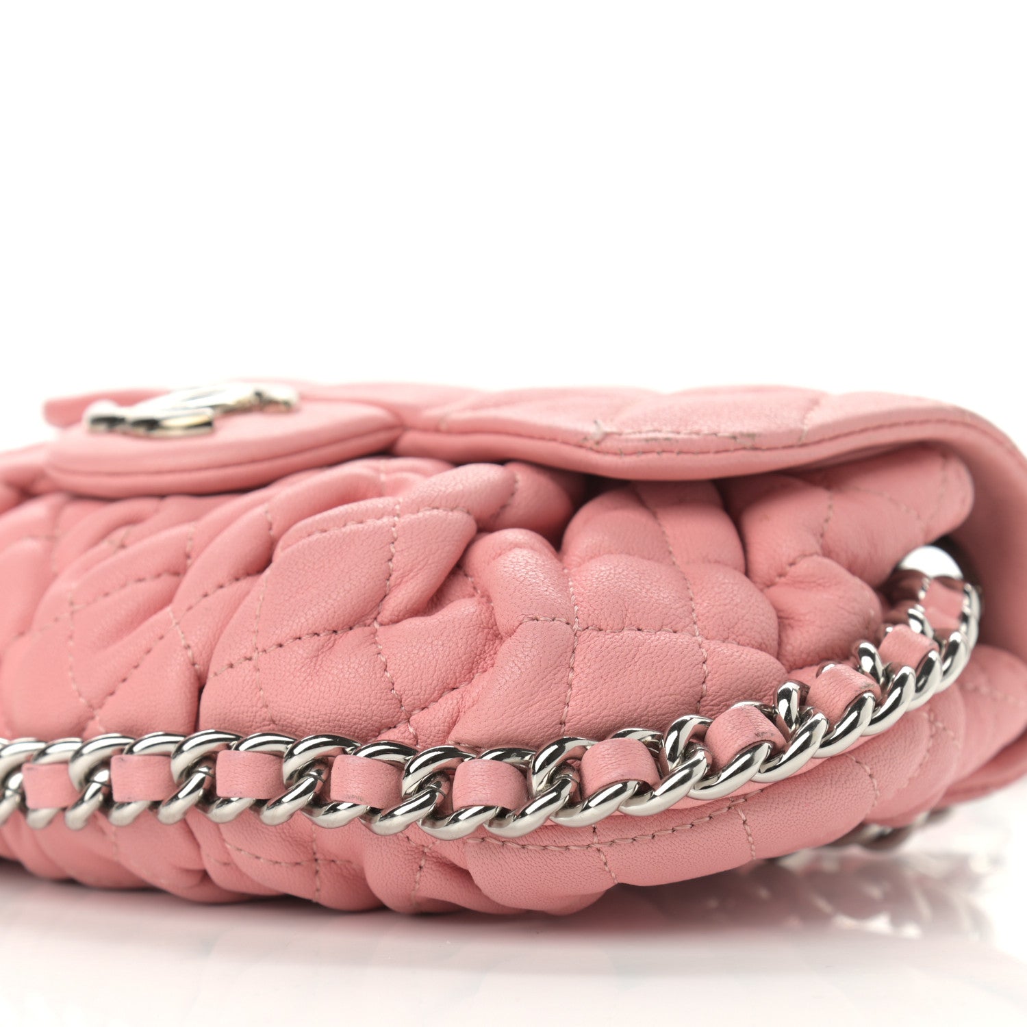 Chanel Washed Lambskin Quilted Mini Chain Around Messenger Pink 11 of 12