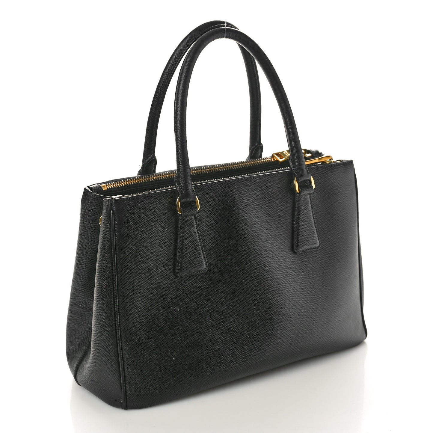 Saffiano Small Galleria Double Zip Tote Black