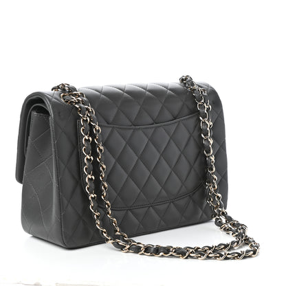 Chanel Lambskin Quilted Jumbo Double Flap Grey 3 of 9