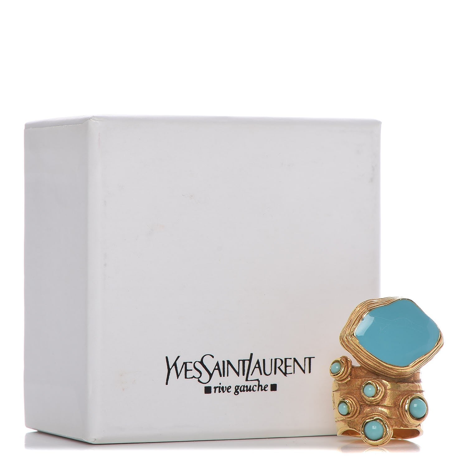 Saint Laurent Enamel Arty Ring 8 Turquoise 6 of 6