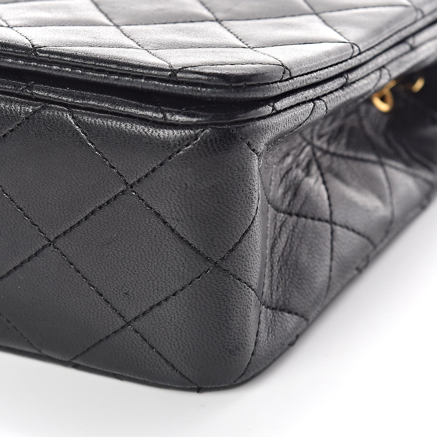 Lambskin Quilted Small Single Flap Black