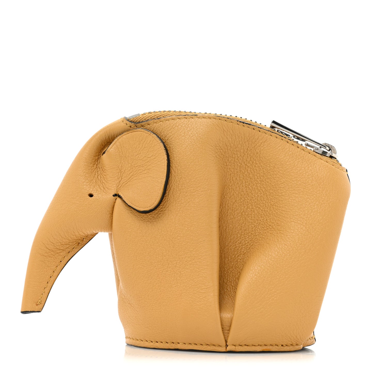 Calfskin Elephant Coin Purse Bag Charm Key Holder Orange