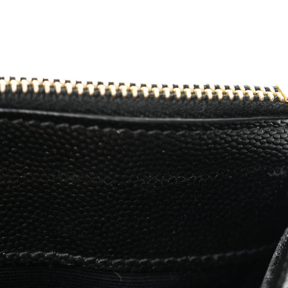 Saint Laurent Grain De Poudre Chevron Monogram Large Bill Pouch Black 9 of 11
