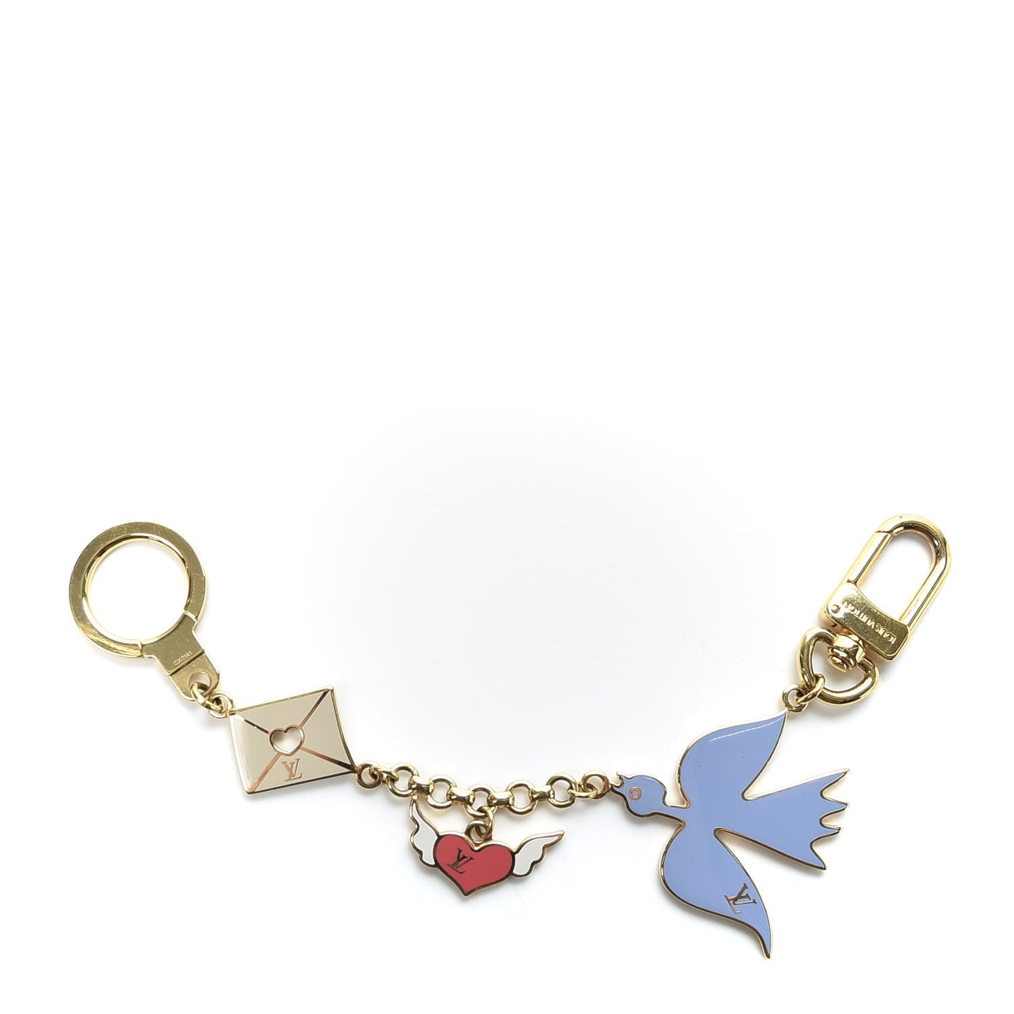 Enamel Love Birds Bag Charm