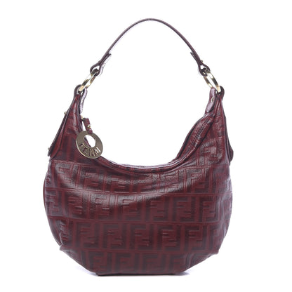 Fendi Vitello FF Embossed Small Chef Hobo Rosso 1 of 15