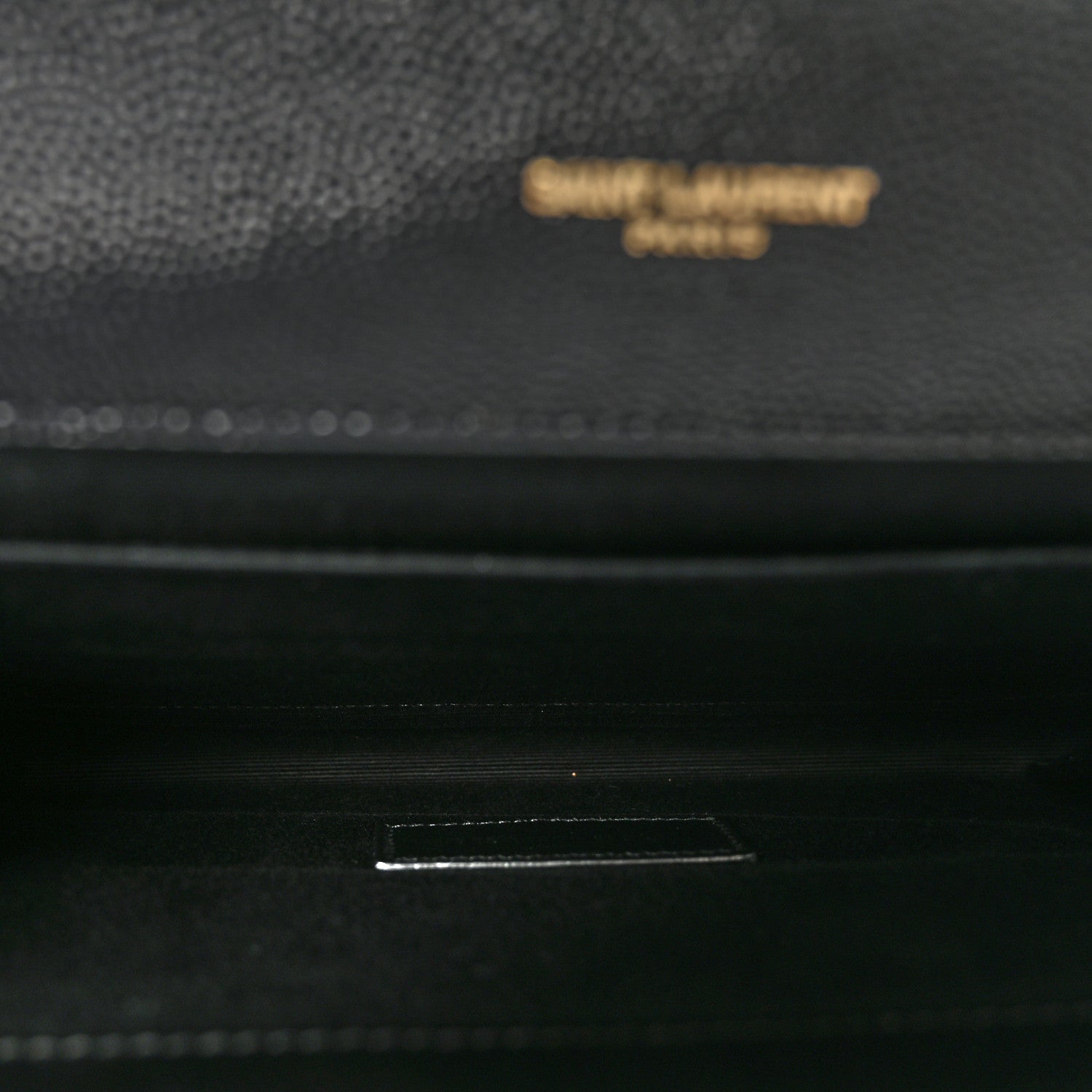 Saint Laurent Grain De Poudre Matelasse Chevron Monogram Envelope Clutch Black 5 of 8