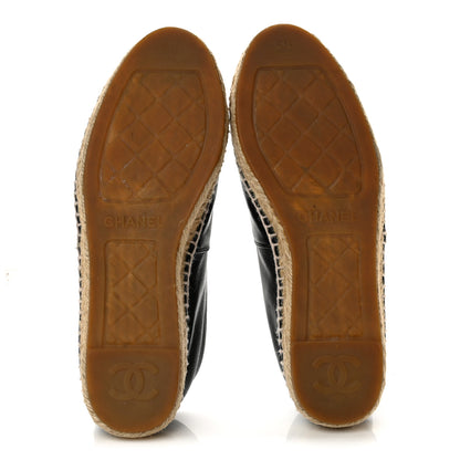 Chanel Lambskin CC Espadrilles 36 Black 6 of 10