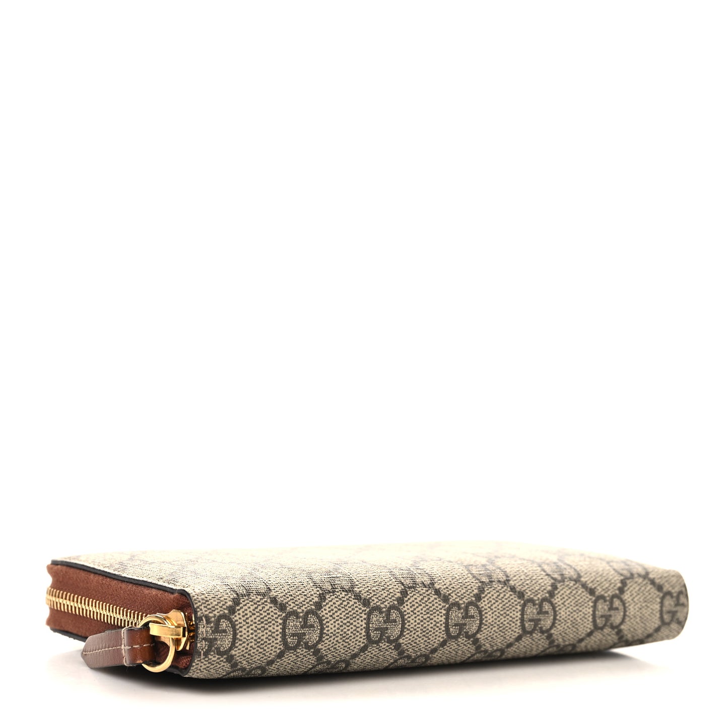 GG Supreme Monogram Cuoio Toscano Zip Around Wallet Beige Ebony Cuir