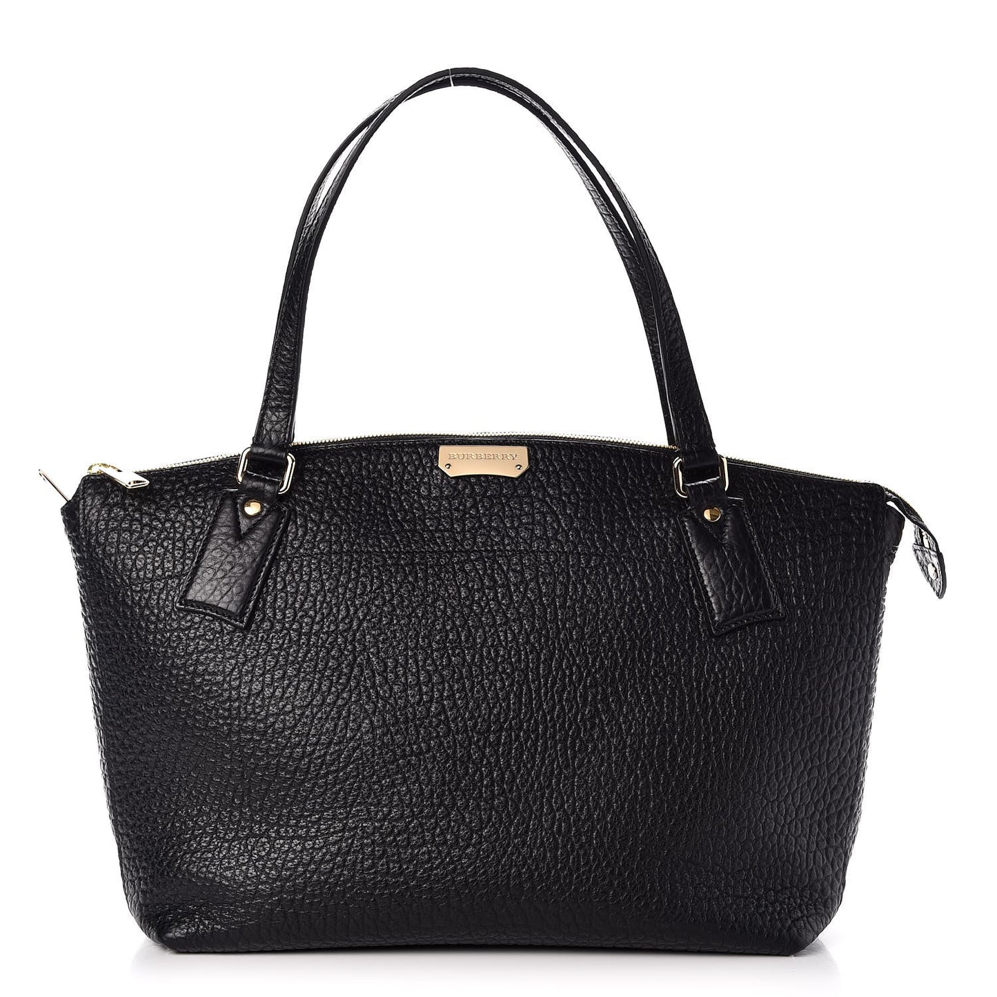 Signature Grain Calfskin Medium Welburn Tote Black