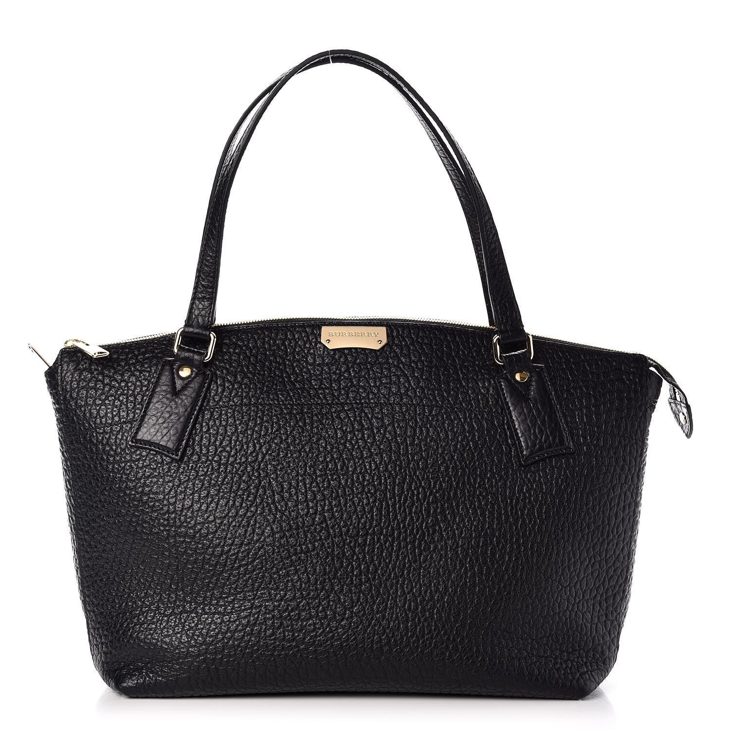 Burberry Signature Grain Calfskin Medium Welburn Tote Black 1 of 8