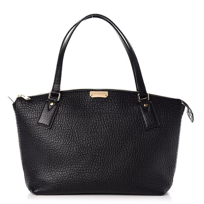 Burberry Signature Grain Calfskin Medium Welburn Tote Black 1 of 8