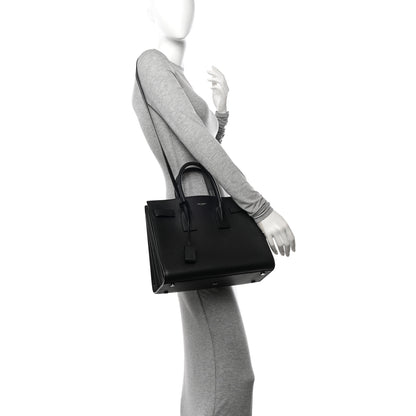Saint Laurent Grained Calfskin Small Sac De Jour Black 2 of 10