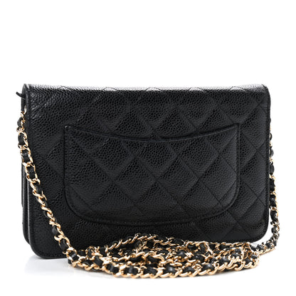 Chanel Caviar Quilted Wallet On Chain WOC Black 2 of 9