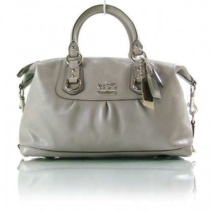 FASHIONPHILE COACHLeatherMadisonSABRINAToteBagGrey 1 of 10