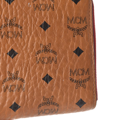MCM Visetos Large Zip Around Wallet Cognac Red 14 of 17