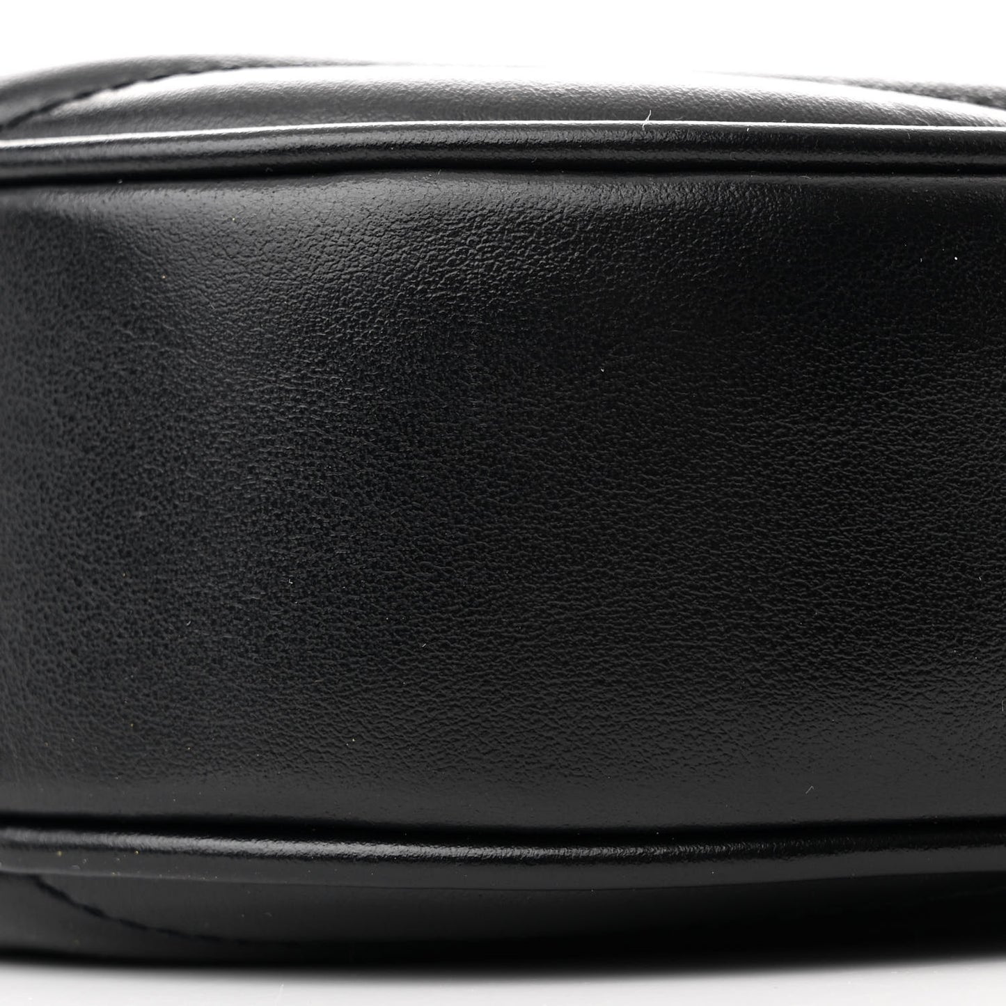 Calfskin Matelasse Chevron Round Vinyle Camera Bag Black